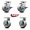 Service Caster 4'' V-Groove Semi Steel Caster Set with Bronze Bearings 2 Brakes 2 Rigid, 4PK SCC-20S420-VGBZ-TLB-2-R-2 - alternate 4